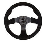 NRG Reinforced Steering Wheel 320mm Suede Steering Wheel Black Stitch - RST-012S