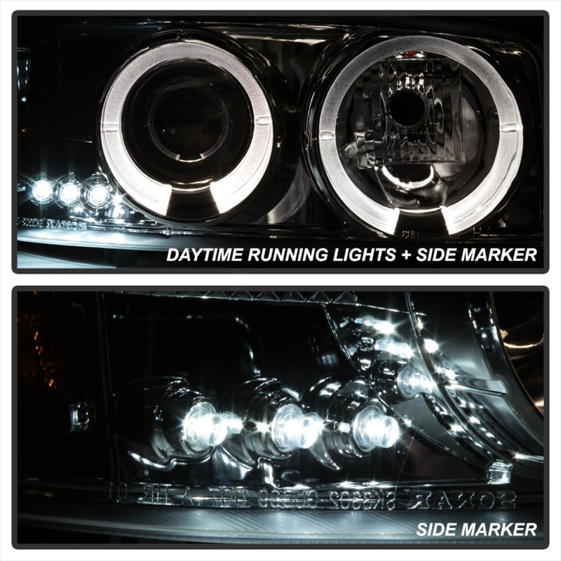 Spyder GMC Sierra 1500/2500/3500 99-06 Projector Headlights LED Halo LED Smoke PRO-YD-CDE00-HL-SMC - eliteracefab.com