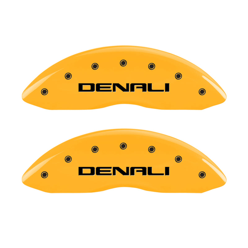 MGP 4 Caliper Covers Engraved Front & Rear Denali Yellow Finish Black Char 2003 GMC Safari MGP