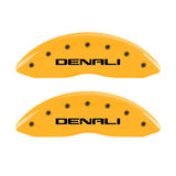 MGP 4 Caliper Covers Engraved Front & Rear Denali Yellow Finish Black Char 2009 GMC Savana 1500