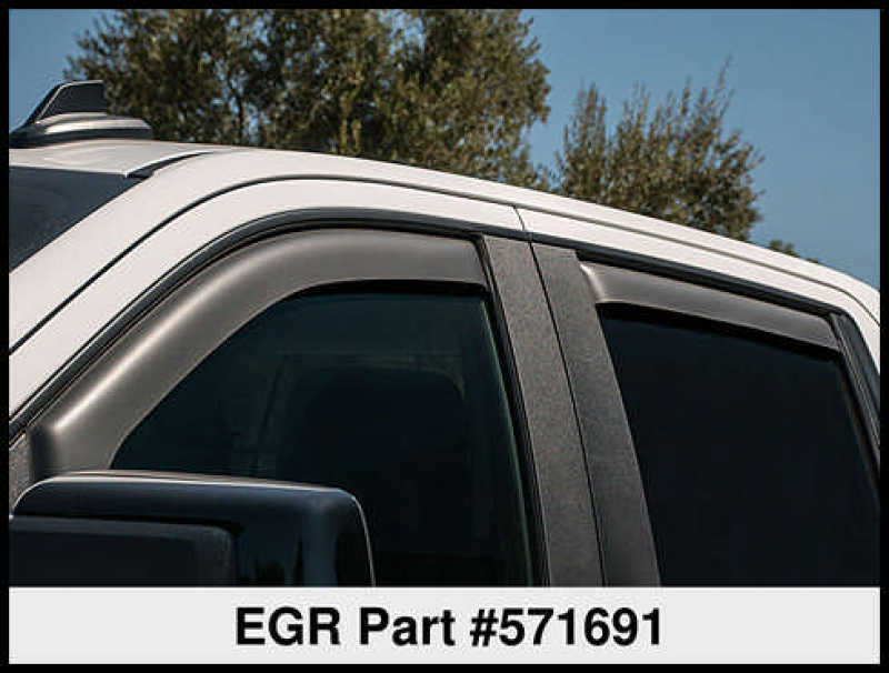 EGR 2019 Chevy 1500 Crew Cab In-Channel Window Visors - Dark Smoke EGR