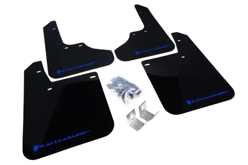 Rally Armor UR Mudflaps Urethane - Subaru Impreza 1993-2001 - Black/Blue - eliteracefab.com