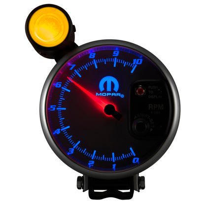 AutoMeter Gauge Tachometer 5in. 10K RPM Pedestal W/ Ext. Shift-Lite White Mopar 880248