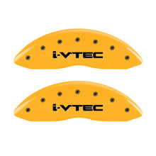 Load image into Gallery viewer, MGP 4 Caliper Covers Engraved Front &amp; Rear i-Vtec Yellow finish black ch