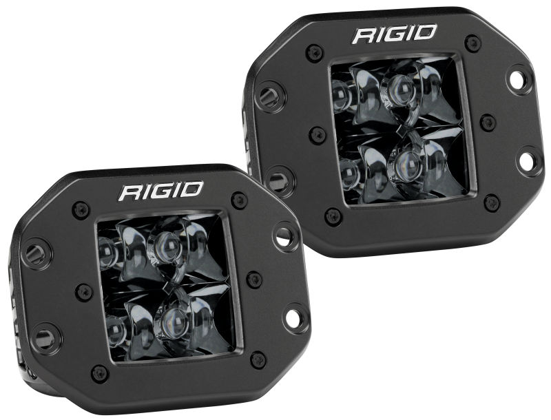 Rigid Industries D2 - Midnight Edition Flush Mount Spot Lights - eliteracefab.com