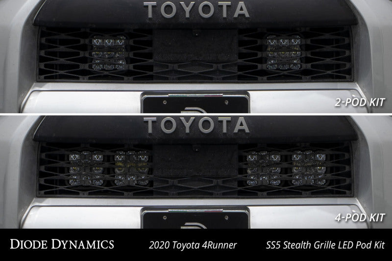 Diode Dynamics 14-23 Toyota 4Runner SS5 Stealth Grille LED 4-Pod Kit Sport - White Combo