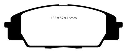 EBC 07-11 Acura CSX (Canada) 2.0 Type S Yellowstuff Front Brake Pads - eliteracefab.com