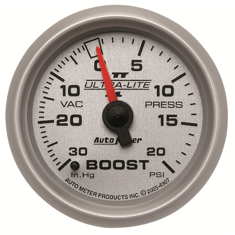 Autometer Ultra-Lite II 52mm 30 in Hg/20 psi Mechanical Boost/Vacuum Gauge 4907