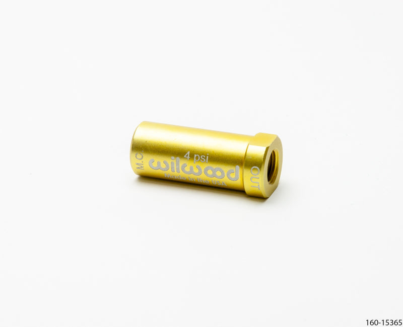 Wilwood Residual Pressure Valve - New Style 4 PSI / Gold Wilwood