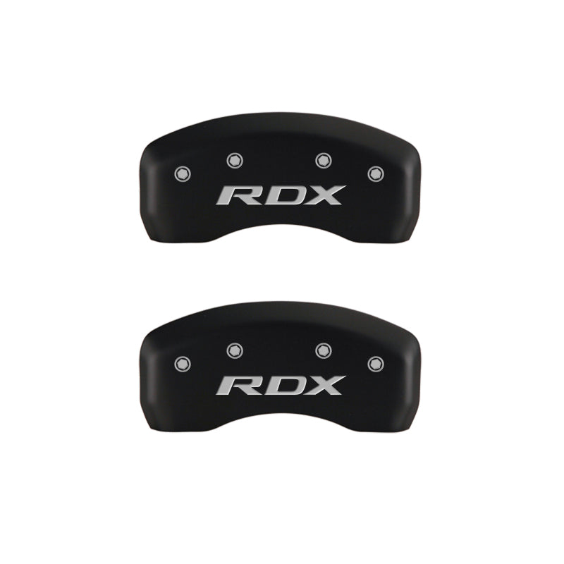 MGP 4 Caliper Covers Engraved Front Acura Engraved Rear RDX Red finish silver ch MGP