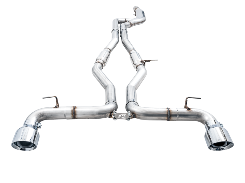 AWE 2020 Toyota Supra A90 Track Edition Exhaust - 5in Chrome Silver Tips - eliteracefab.com