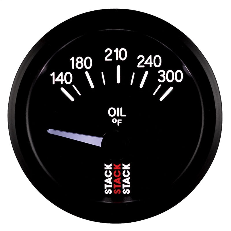Autometer Stack 52mm 140-300 Deg F 1/8in NPTF Electric Oil Temp Gauge - Black ST3210