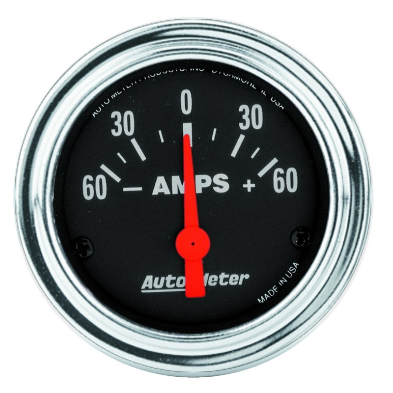 Autometer Traditional Chrome Electrical Ammeter 2 1/6in 60A Gauge 2586