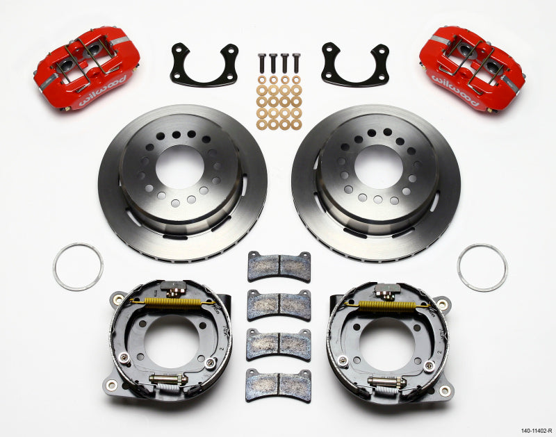 Wilwood Dynapro Low-Profile 11.00in P-Brake Kit - Red New Big Ford 2.36in Offset Wilwood