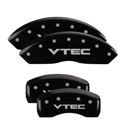 MGP 4 Caliper Covers Engraved Front & Rear Honda Black finish silver ch MGP