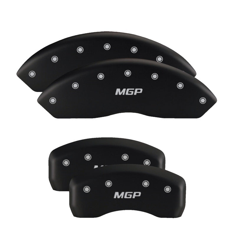 MGP 4 Caliper Covers Engraved Front & Rear Vtech Black finish silver ch MGP