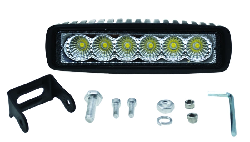 Hella Value Fit Mini 6in LED Light Bar - Flood Beam Pedestal - eliteracefab.com