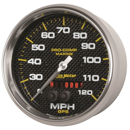 Autometer Marine Carbon Fiber 5in 120mph GPS Speedometer 200646-40