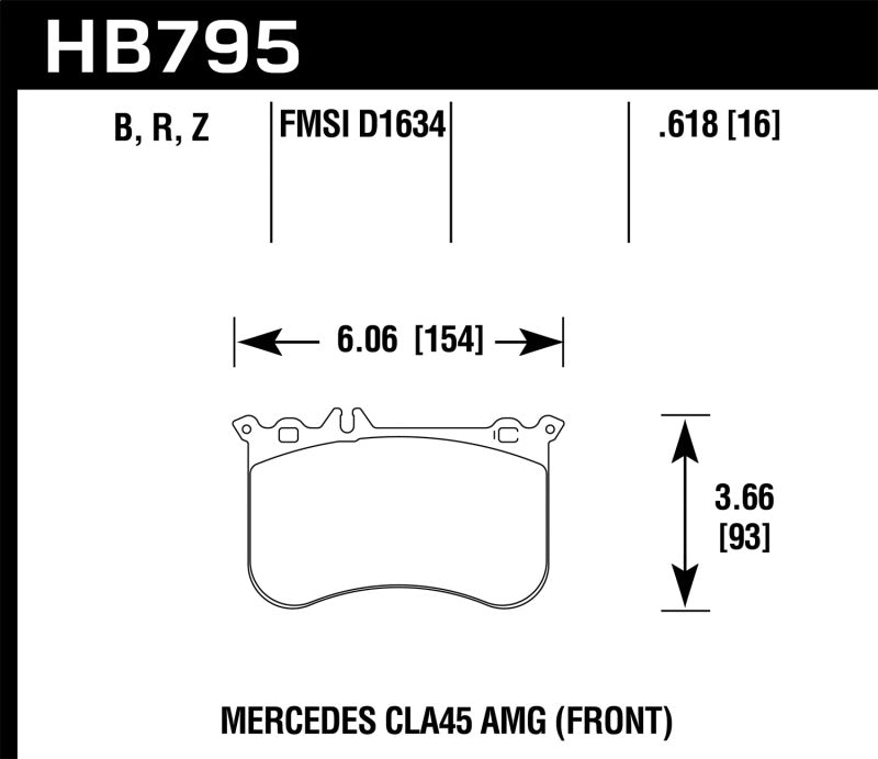 Hawk 14-17 Mercedes-Benz CLA 45 AMG Performance Ceramic Street Front Brake Pads - eliteracefab.com