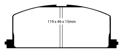 EBC 90-91 Toyota Celica 1.6 Yellowstuff Front Brake Pads - eliteracefab.com