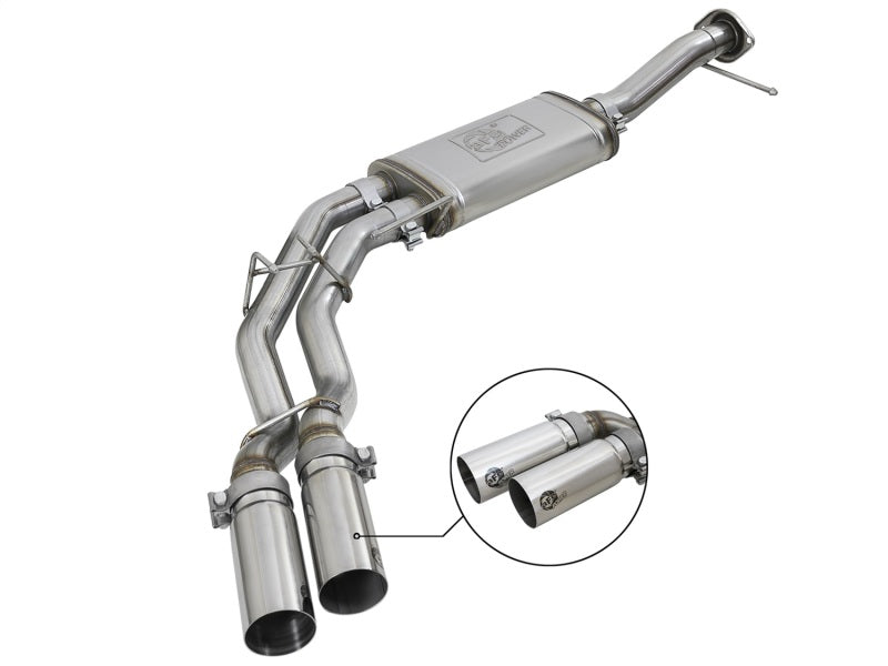 aFe Rebel Series 3in. to 2.5in. 409 SS C/B Exhaust 11-14 Ford F-150 V6-3.5L (tt) - Polished Tip aFe