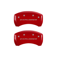 Load image into Gallery viewer, MGP 4 Caliper Covers Engraved Front &amp; Rear Explorer Red finish silver ch MGP