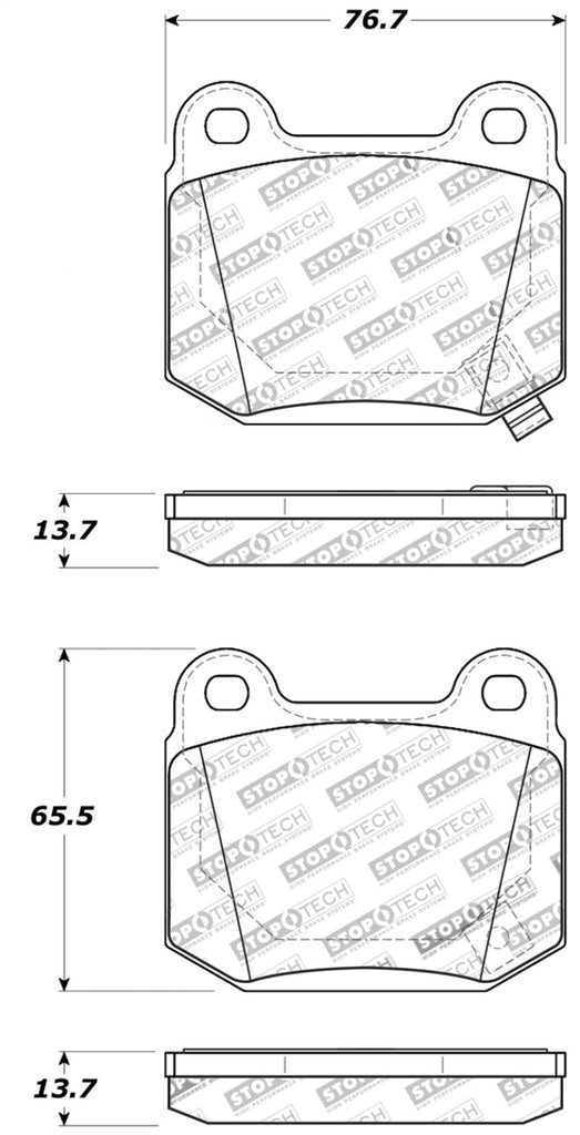 STOPTECH PERFORMANCE ST-22 2-PISTON REAR CALIPER BRAKE PADS, 309.09610 - eliteracefab.com