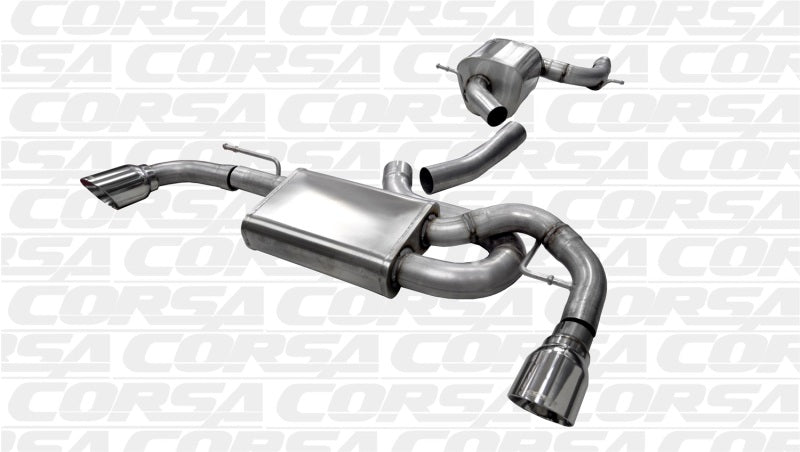 Corsa 10-14 Volkswagen GTI Mk6 Polished Touring 3.0in Cat-Back Dual Exit Polished Pro-Series Tips - eliteracefab.com