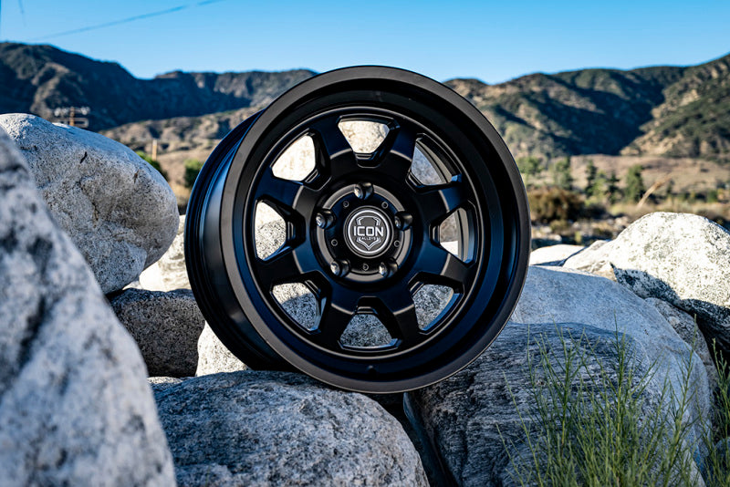 ICON Nuevo 17 X 8.5 5 X 5.5 0mm Offset 4.75in BS Satin Black