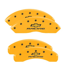 Load image into Gallery viewer, MGP 4 Caliper Covers Engraved Front &amp; Rear MGP Yellow finish black ch MGP