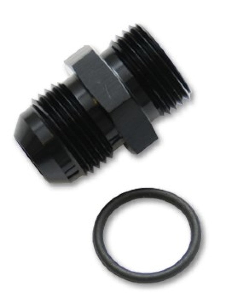 Vibrant -3AN Male Flare to -4 ORB Male Straight Adapter w/O-Ring - Anodized Black - eliteracefab.com