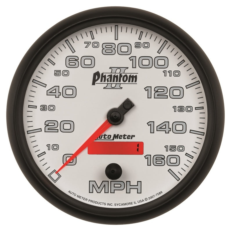 Autometer Phantom II 5in Electrical Programmable Speedometer 150MPH 7589