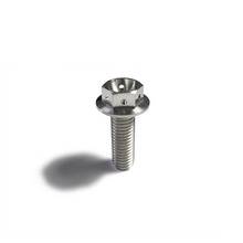 Load image into Gallery viewer, Ticon Industries Titanium Bolt Flanged M10x20x1.25TP 14mm 6pt Head Drilled