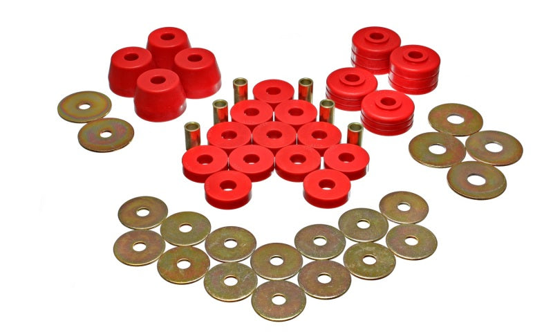 Energy Suspension Body Mount Bushing Sets - Red - eliteracefab.com