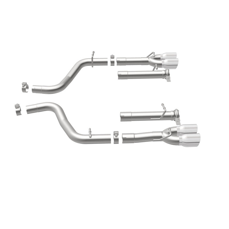 MagnaFlow Axle-Back, SS, 2.5in, Quad Split Rear 3.5in Tip 2015 Dodge Challenger R/T 5.7L Magnaflow