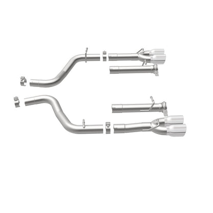 MagnaFlow Axle-Back, SS, 2.5in, Quad Split Rear 3.5in Tip 2015 Dodge Challenger R/T 5.7L Magnaflow