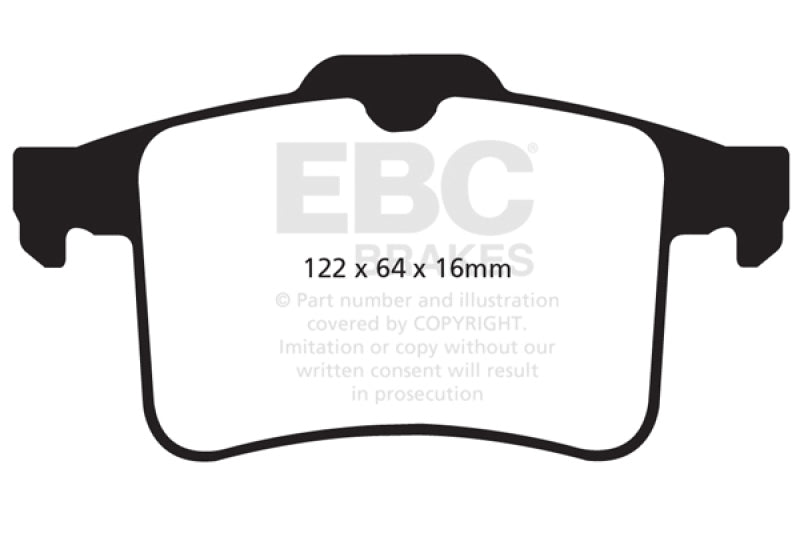 EBC 10-15 Jaguar XF 5.0 Supercharged (470) Yellowstuff Rear Brake Pads - eliteracefab.com