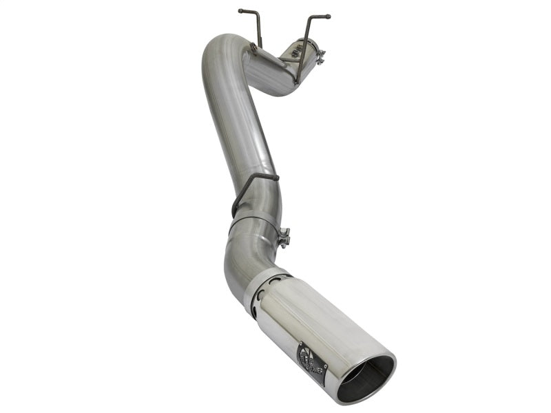 aFe LARGE BORE HD 5in 409-SS DPF-Back Exhaust w/Polished Tip 2017 GM Duramax V8-6.6L (td) L5P - eliteracefab.com