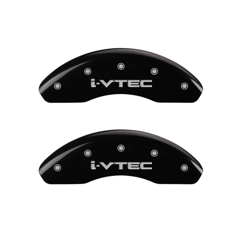 MGP 4 Caliper Covers Engraved Front & Rear i-Vtec Black finish silver ch MGP