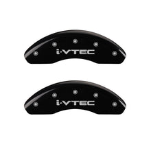 Load image into Gallery viewer, MGP 4 Caliper Covers Engraved Front &amp; Rear i-Vtec Black finish silver ch MGP