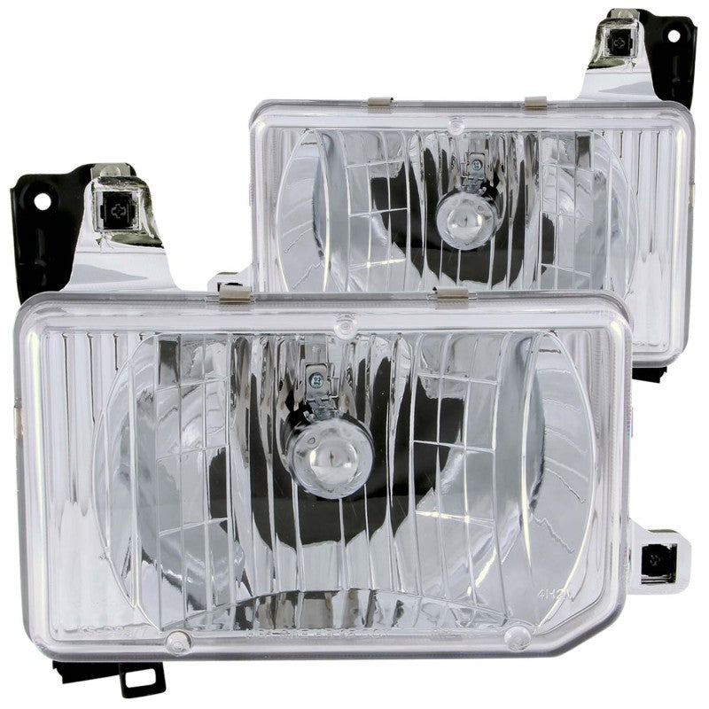 ANZO USA Nissan Hardbody Crystal Headlights Chrome; 1988-1989 - eliteracefab.com