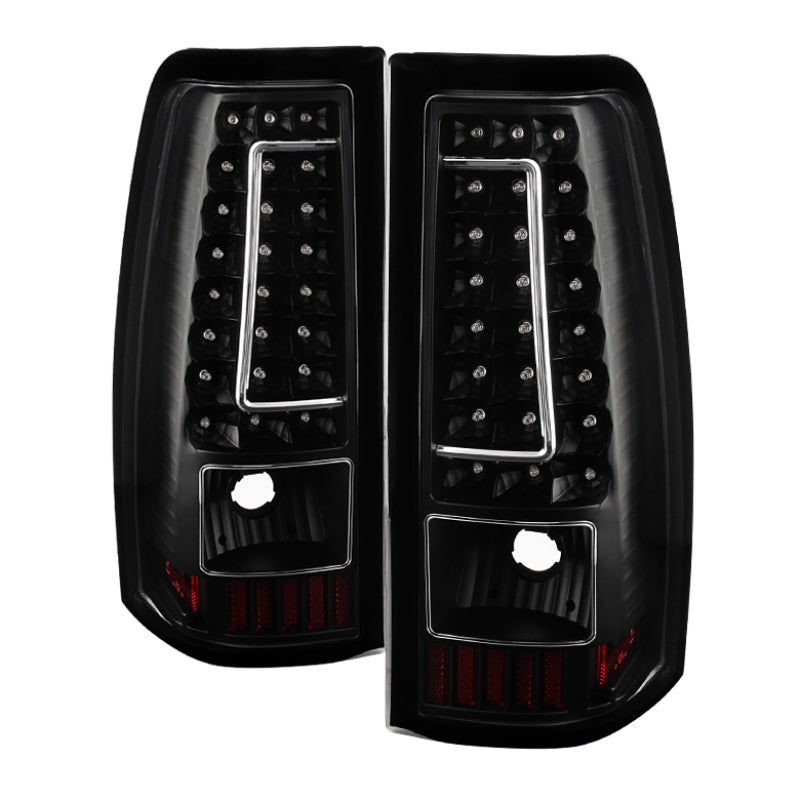 Xtune Chevy Silverado 1500-2500-3500 03-06 C-Shape LED Tail Lights Black ALT-ON-CS03-G2-LED-BK - eliteracefab.com