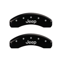 Load image into Gallery viewer, MGP 4 Caliper Covers Engraved Front &amp; Rear JEEP Black finish silver ch