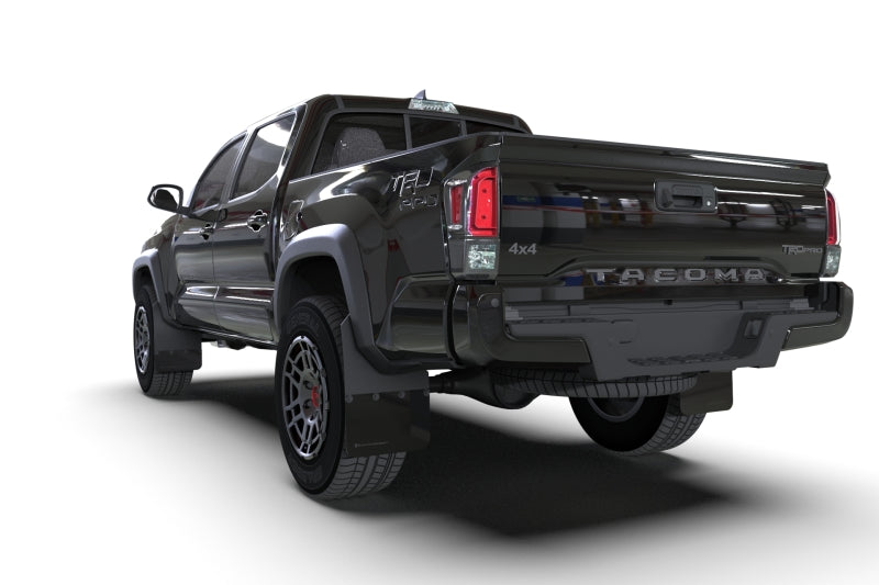 Rally Armor 16-22 Toyota Tacoma Black Mud Flap w/ Grey Logo - eliteracefab.com