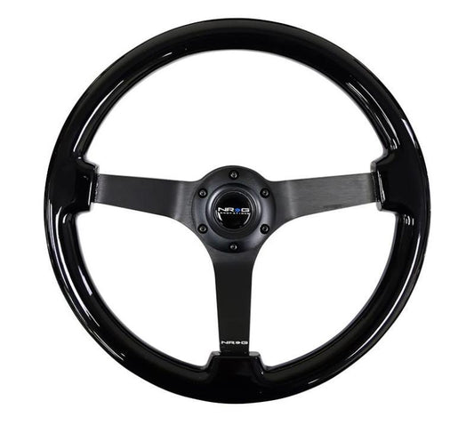 NRG Innovations 350mm Reinforced Woodgrain Steering Wheel - Wood Grain – RST-036BR-BK