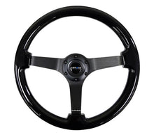 Load image into Gallery viewer, NRG Reinforced Steering Wheel Classic Wood Grain (350mm / 3in. Deep) Matte Black Solid 3-Spoke - RST-036BR-BK