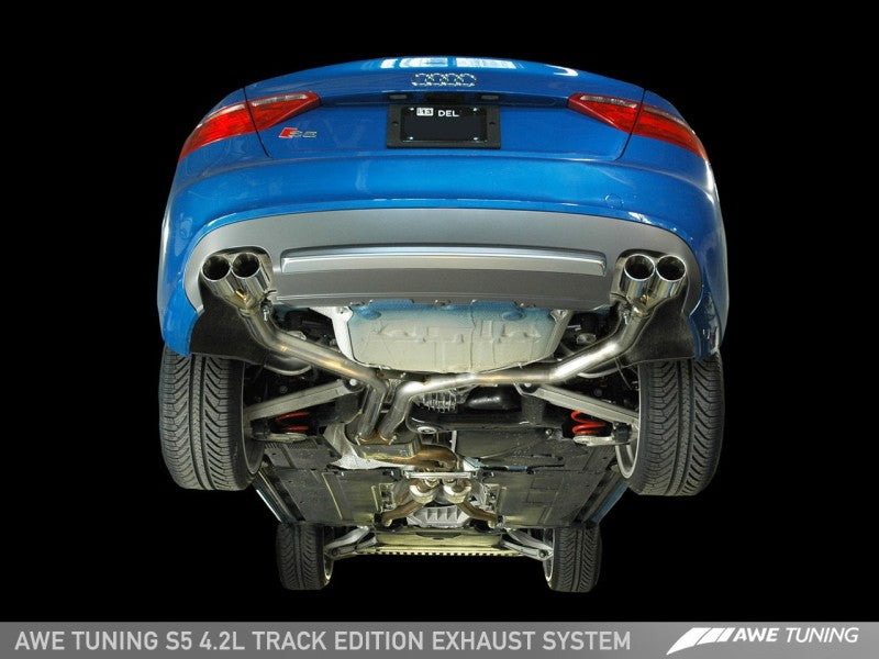 AWE Tuning Audi B8 S5 4.2L Track Edition Exhaust System - Polished Silver Tips - eliteracefab.com