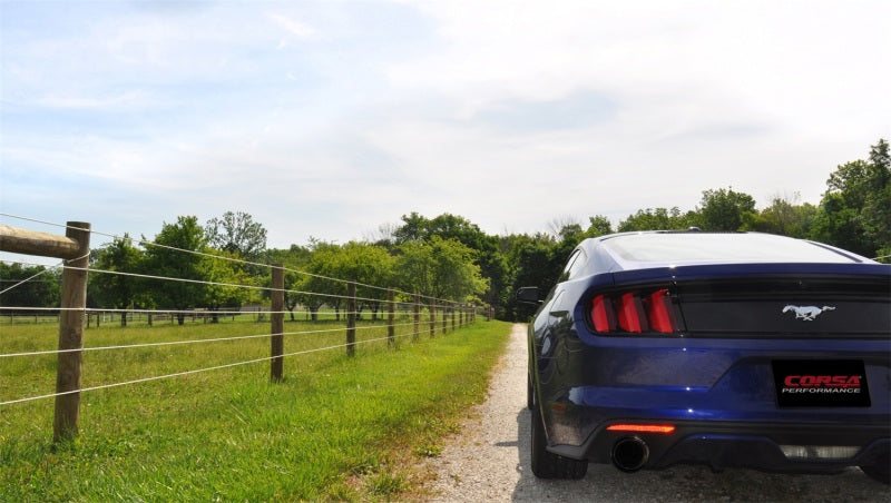 Corsa 15-16 Ford Mustang EcoBoost 2.3T Sport 3in Cat-Back Dual Rear Exit Black Tips CORSA Performance