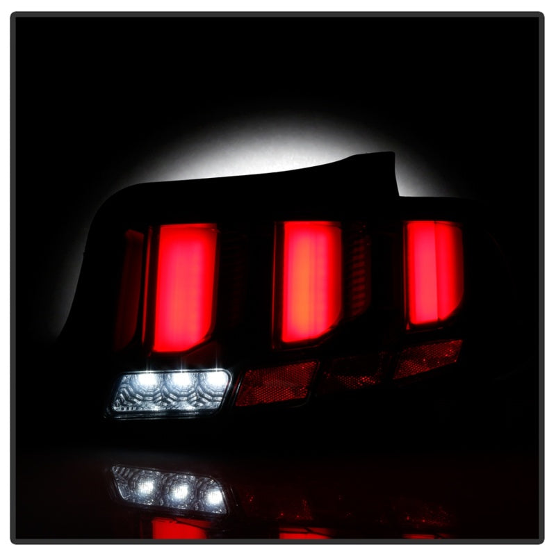 Spyder 10-12 Ford Mustang Light Bar Seq Turn Signal LED Tail Lights - Smoke ALT-YD-FM10-LED-SM - eliteracefab.com