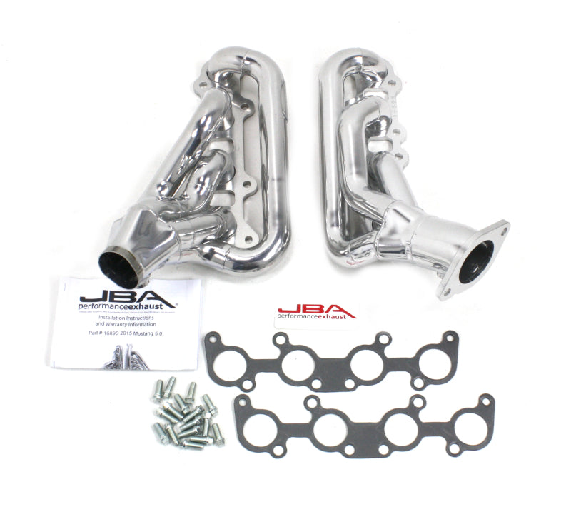 JBA 15-20 Ford Mustang 5.0L 1-3/4in Stainless Steel Silver Ceramic Shorty Header - eliteracefab.com